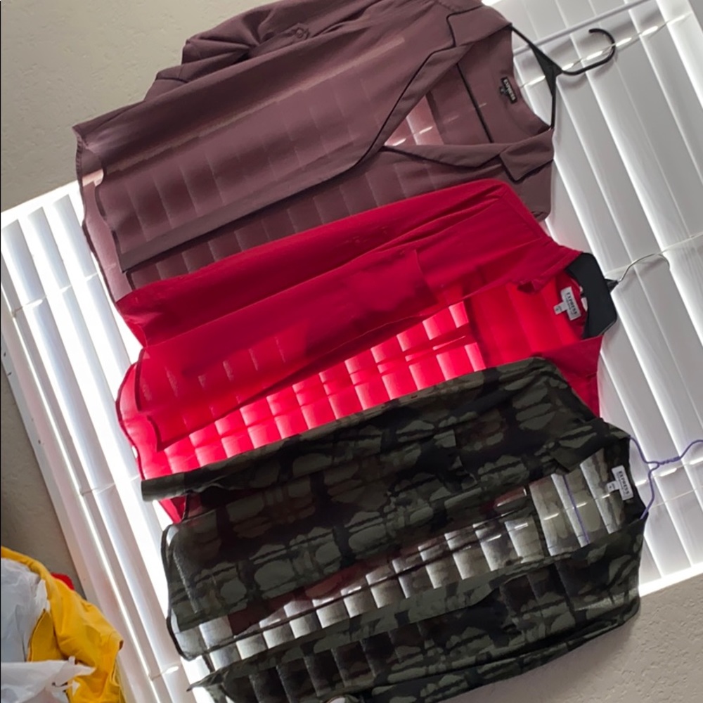 3 EXPRESS LONG SLEEVE DRESSY SHIRTS